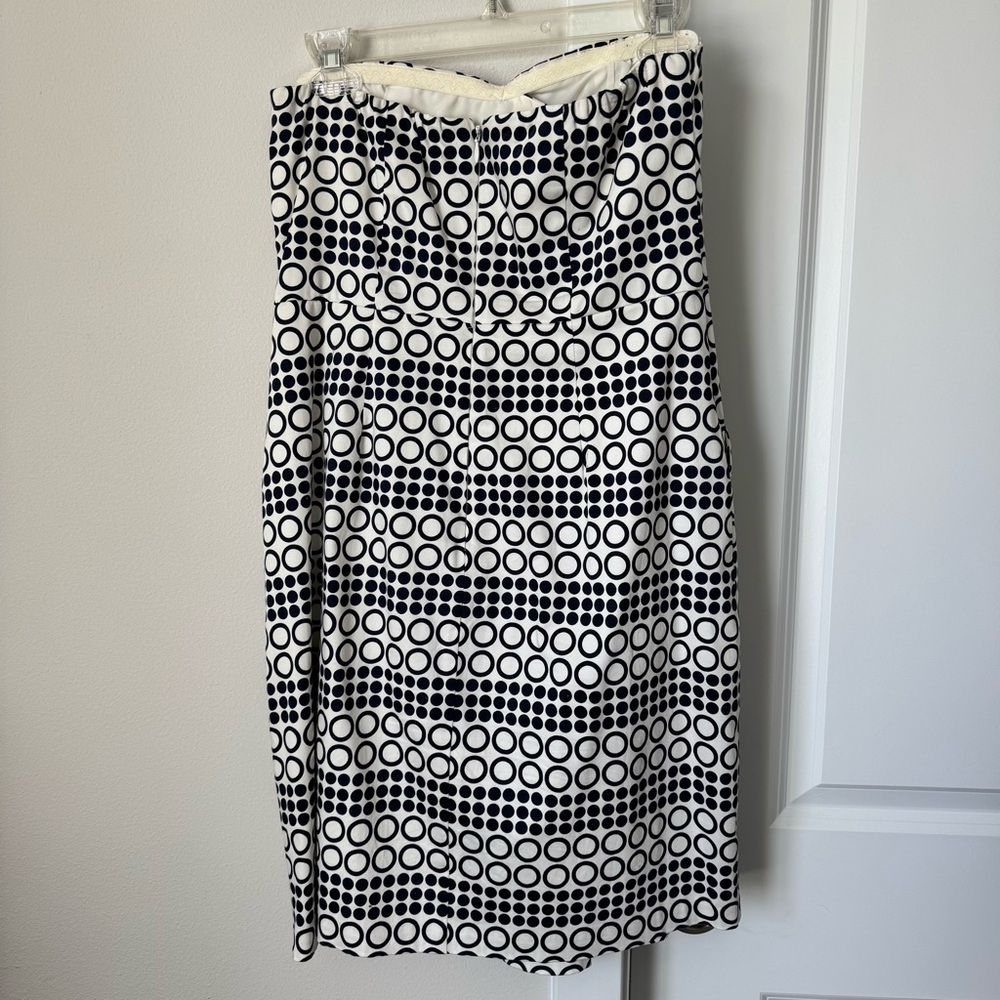 Outback Red Strapless Navy and White Dress Size 8 Circles Polka Dots Pockets - Picture 8 of 16